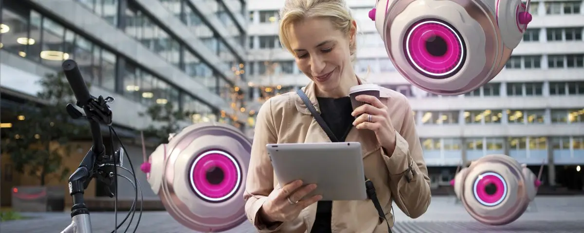 Tendencias digitales para 2026 con gráficos futuristas y elementos tecnológicos